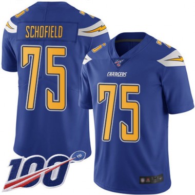 Los Angeles Chargers NFL Football Michael Schofield Electric Blue Jersey Men Limited  #75 100th Season Rush Vapor Untouchable->los angeles chargers->NFL Jersey